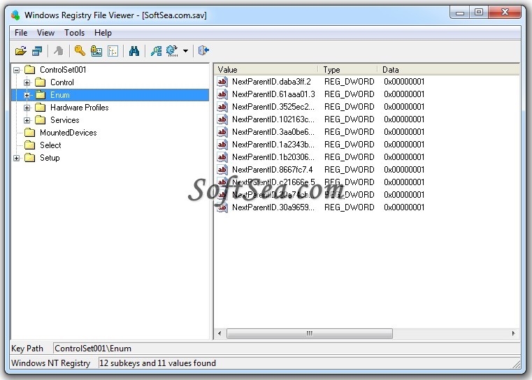 Windows Registry File Viewer Screenshot