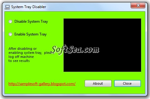 Windows System Tray Disabler Screenshot