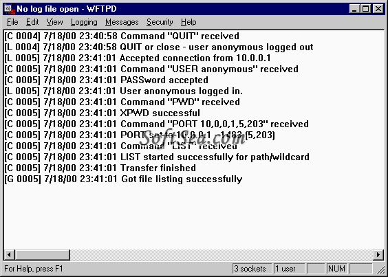 Winsock FTP Daemon Screenshot
