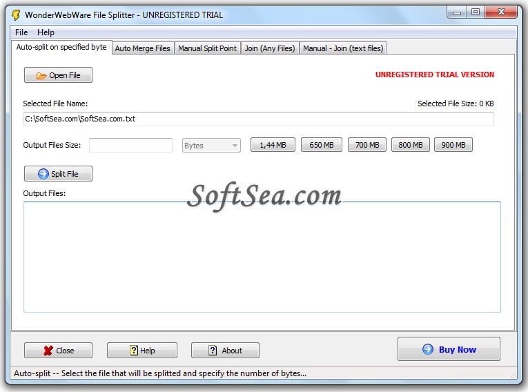 WonderWebWare File Splitter PRO Screenshot