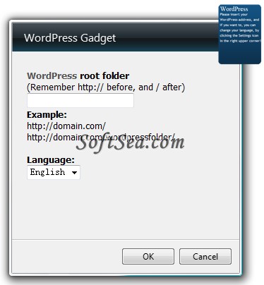 WordPress Gadget Screenshot