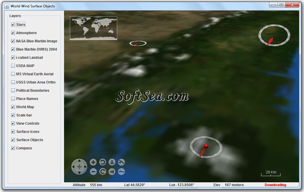 World Wind Surface Objects Screenshot