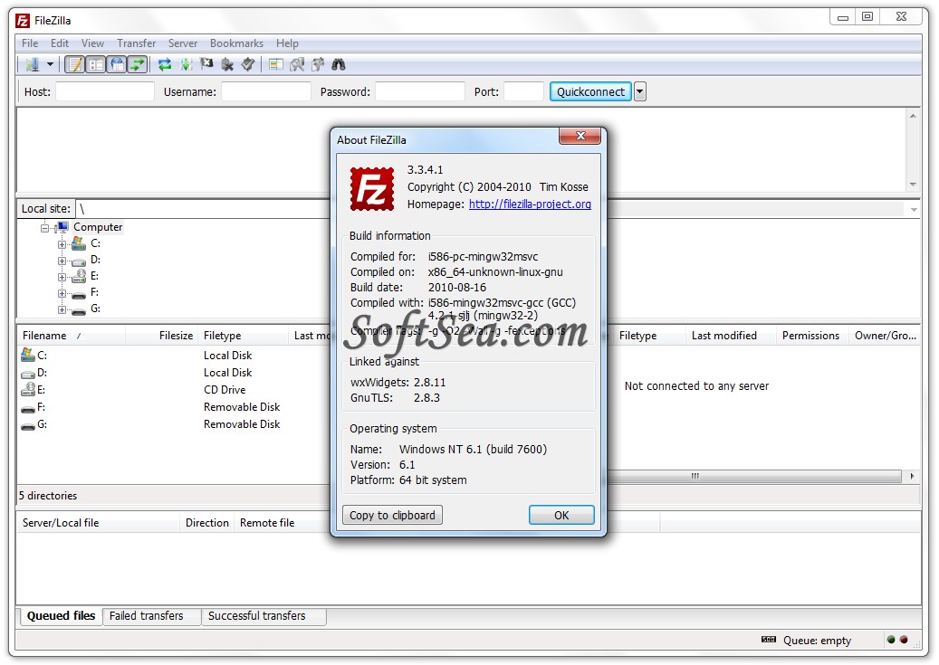 X-FileZilla Screenshot