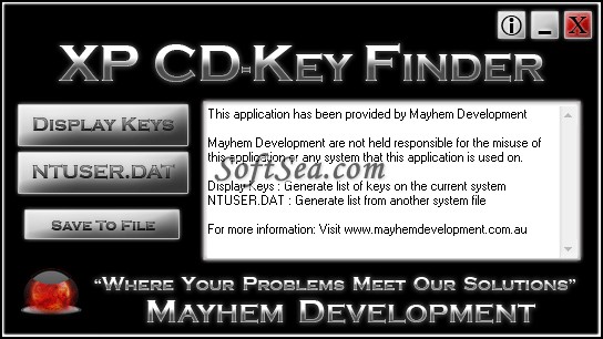 XP CD-Key Finder Screenshot