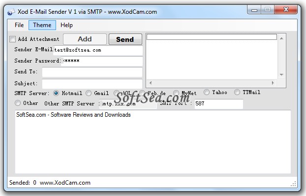 Xod E-mail Sender Screenshot