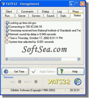 YATS32 Clock Synchronization Software Screenshot