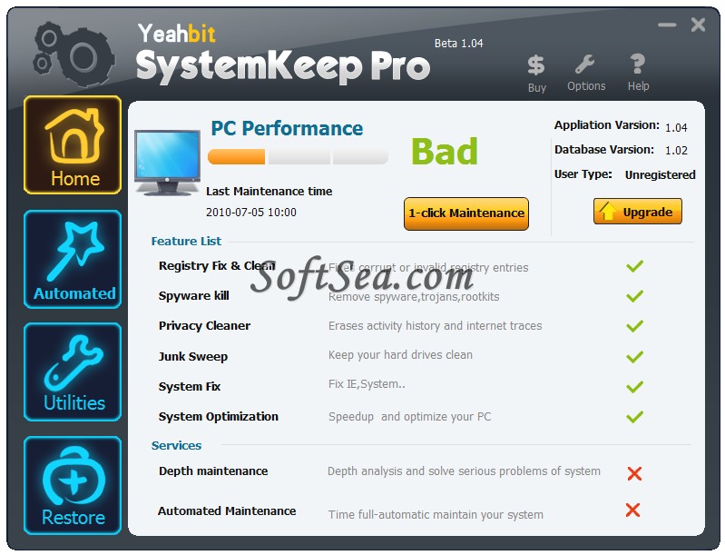 Yeahbit SystemKeep Pro Screenshot