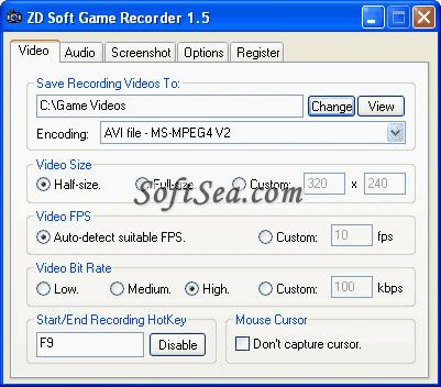 ZD Soft Game Recorder Screenshot