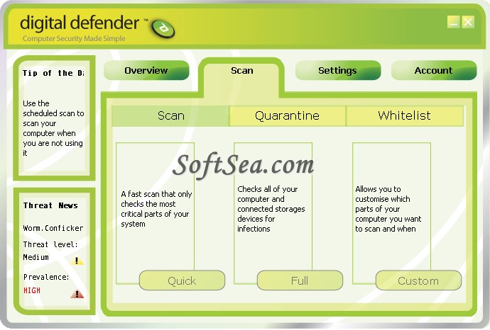 digital defender Antivirus Screenshot
