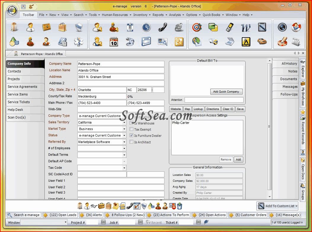 e-manage Screenshot