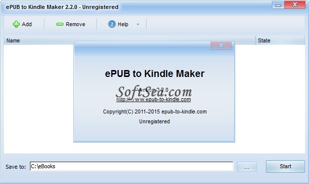 ePUB to Kindle Maker Screenshot
