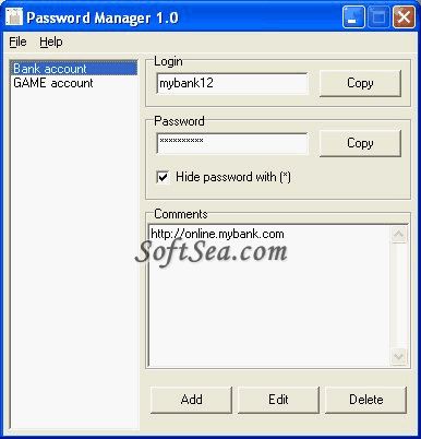 es Password Manager Screenshot