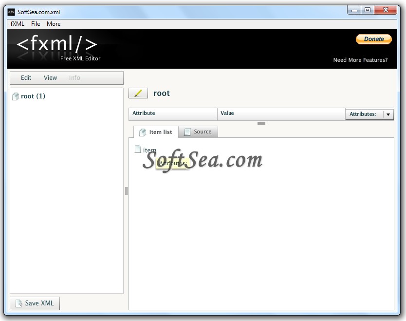 fXML Screenshot