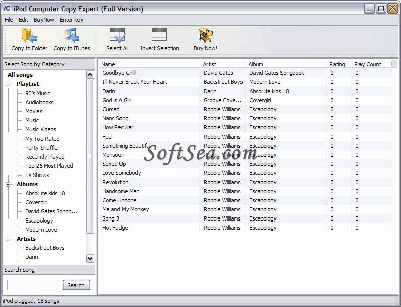 iPod Computer Copy Expert Screenshot