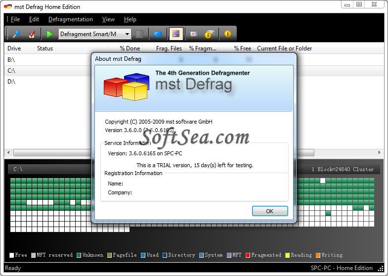 mst Defrag Home Edition Screenshot