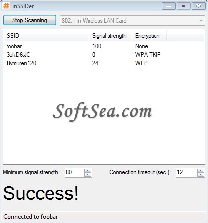outSSIDer WiFi Scanner Screenshot