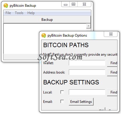 pyBitcoin Backup Screenshot