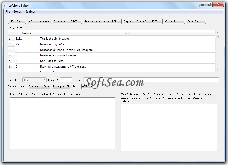 softChord Editor Screenshot