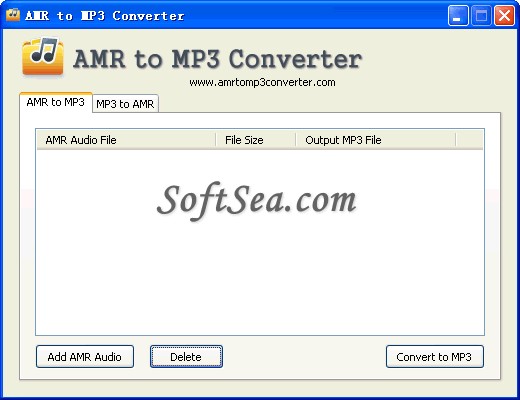 AMR to MP3 Converter Screenshot