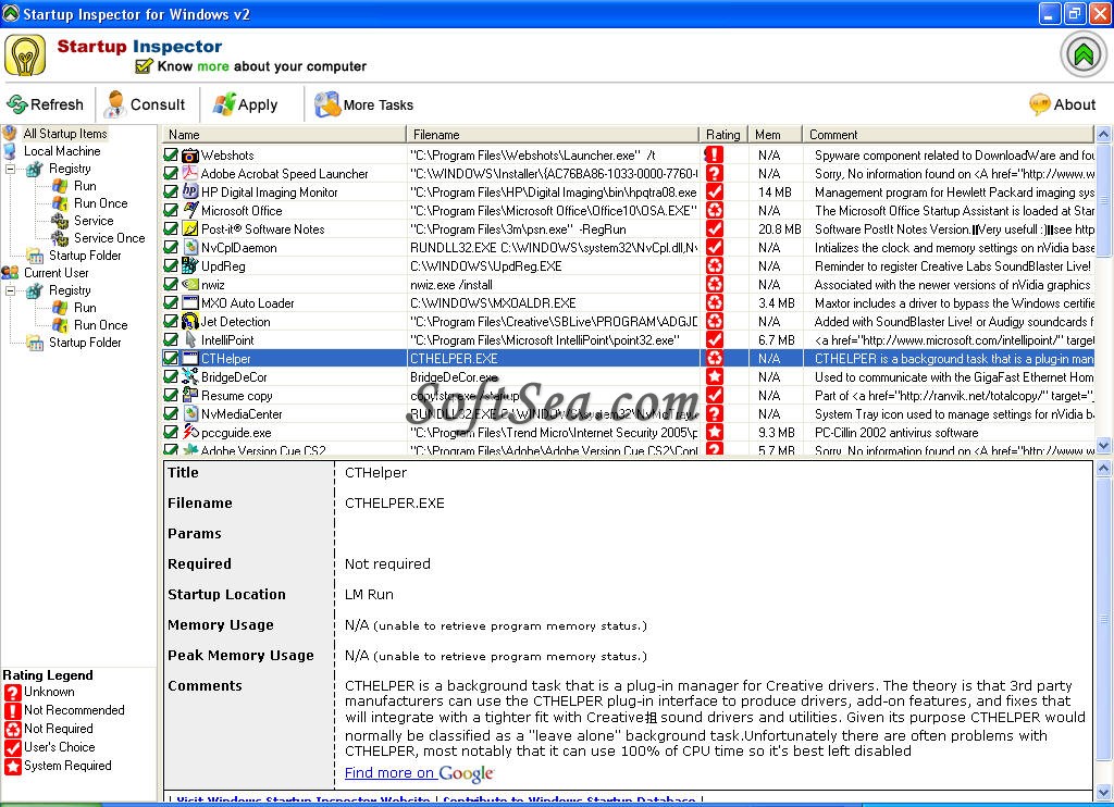 Startup Inspector for Windows Screenshot