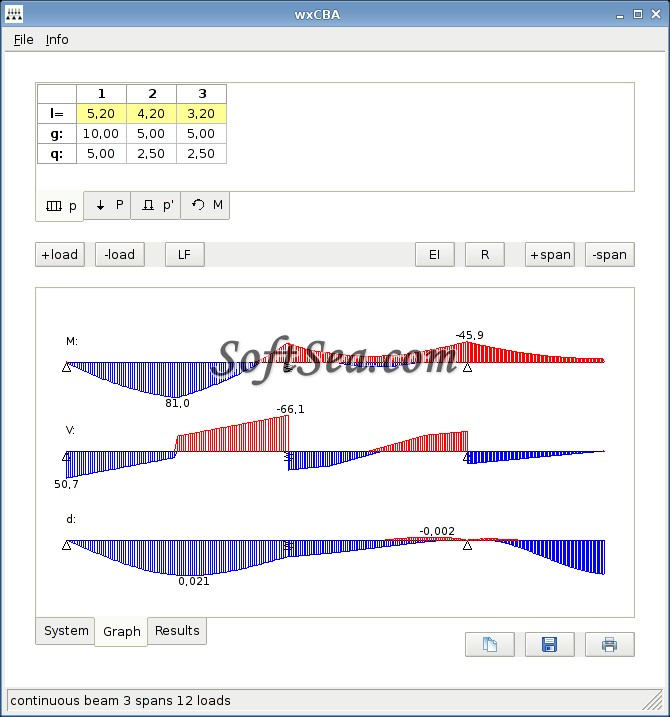 cba - continuous beam analysis Screenshot